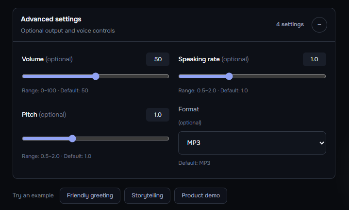Fine-tune with advanced settings — Qwen Audio 3.0 TTS how-to step 2